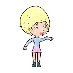 cartoon concerned woman reaching out N14