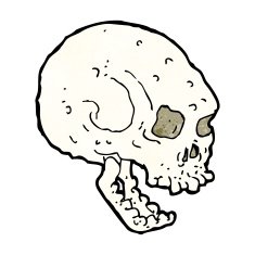 cartoon spooky skull N226