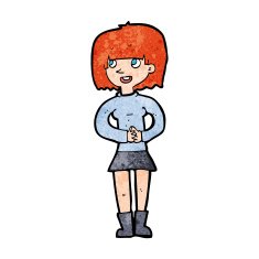 cartoon friendly woman N90