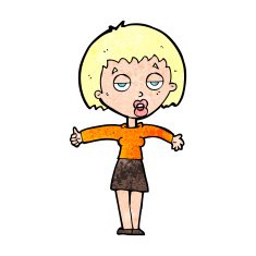 cartoon bored woman N38