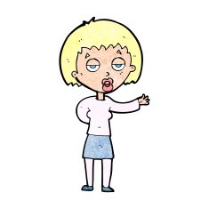 cartoon bored woman N39