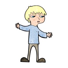 cartoon annoyed boy N48