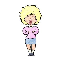 cartoon screaming woman N13