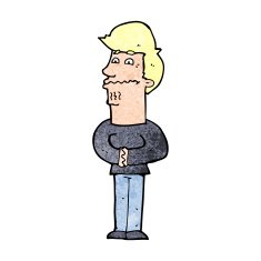 cartoon nervous man N206