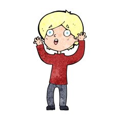 cartoon frightened man N143