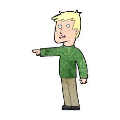 cartoon pointing man N137