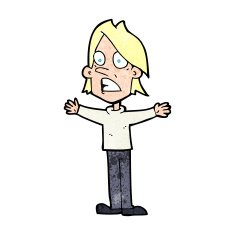 cartoon frightened man N144