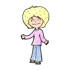 cartoon happy woman N345