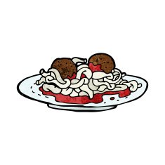 cartoon spaghetti and meatballs N13