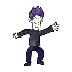 cartoon happy vampire man N38