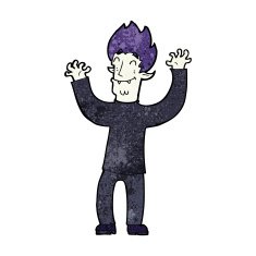 cartoon happy vampire man N39