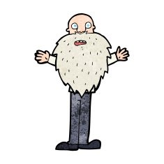 cartoon bearded old man N50