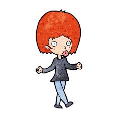 cartoon confused woman N143