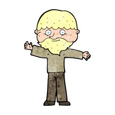 cartoon happy man with beard N56