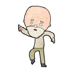 Cartoon worried old man pointing N13 free image download