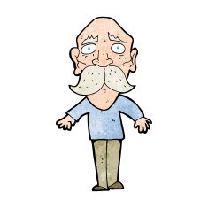 cartoon sad old man N24