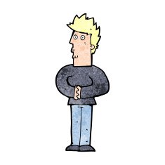 cartoon nervous man N207