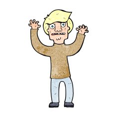 cartoon terrified man N366