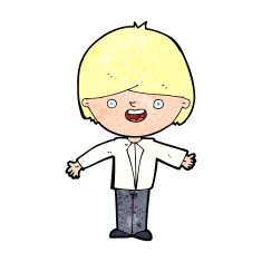 cartoon happy boy with open arms N25
