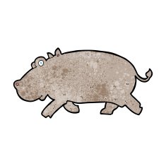 cartoon hippopotamus N22