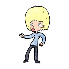 cartoon woman pointing N280