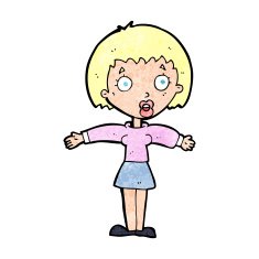 cartoon shocked woman N129