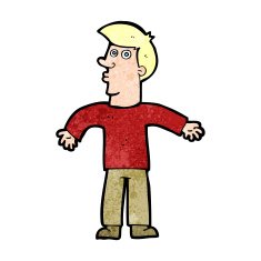 Cartoon Man Shrugging Shoulders N91