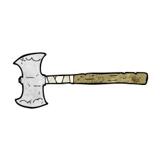 cartoon double sided axe N25