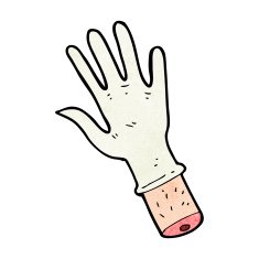 cartoon hand with medical glove N4