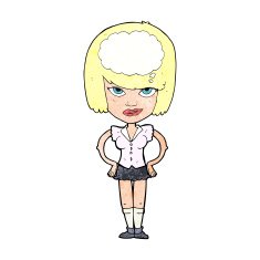 cartoon woman thinking N57