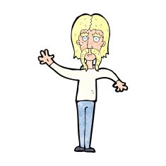 cartoon waving man with mustache N15