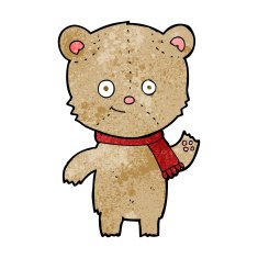 cartoon teddy bear waving N24