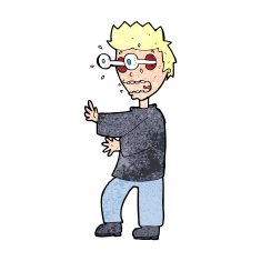 cartoon terrified boy N14