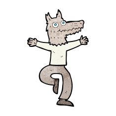 cartoon wolf man N72