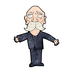 cartoon disapointed old man N3