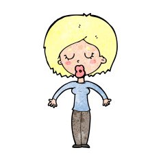 cartoon woman with closed eyes N14
