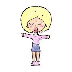 cartoon pointing woman N39