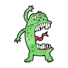 cartoon crazy monster N43