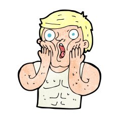 cartoon shocked gym man N20