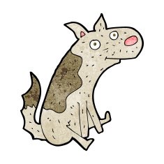 cartoon sitting dog N11