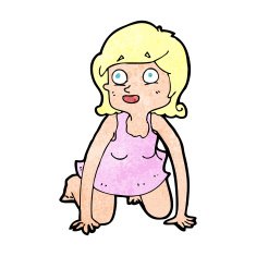 cartoon woman on all fours N27