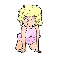 cartoon woman doing pin-up pose N14