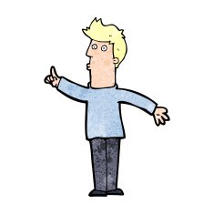 cartoon man advising caution N14