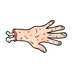 gross severed hand cartoon N8