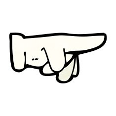 cartoon pointing hand N72