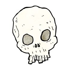 cartoon spooky skull N228