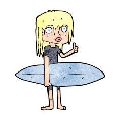 Cartoon Surfer Girl N29