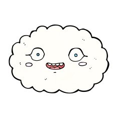 happy cartoon cloud N40