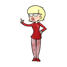 cartoon woman wearing spectacles N55