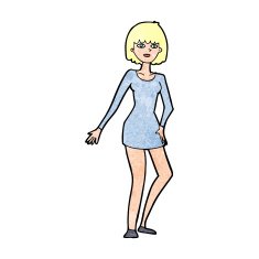 cartoon woman in dress N52